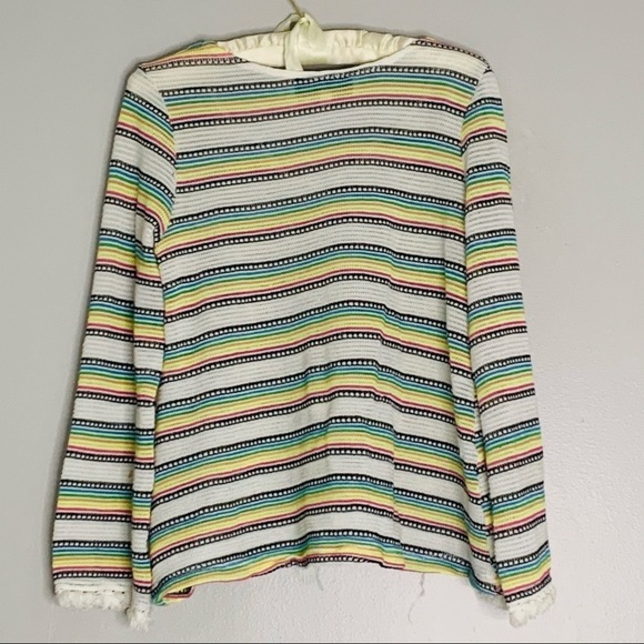 Gypsy Warrior rainbow stripe open weave pullover medium women’s top - Picture 4 of 5